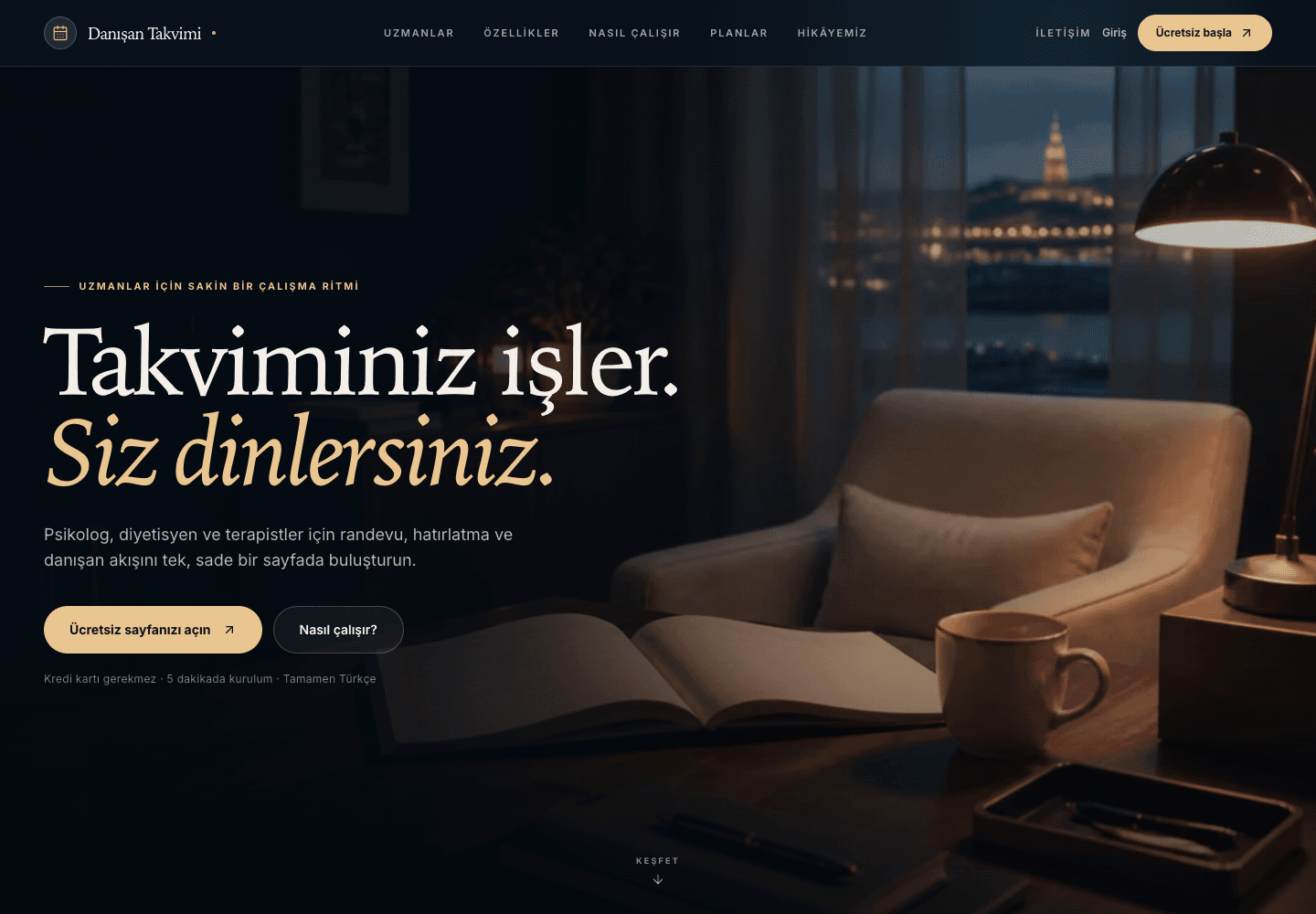 Danışan Takvimi ürününün ana sayfası